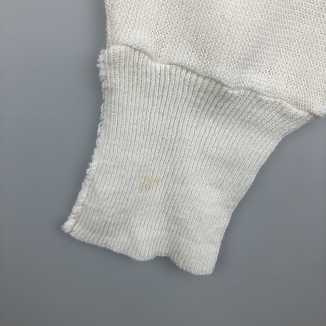 Vintage 90'S IZOD acrylic knit cardigan, made in the USA, size L, men's acrylic white type Vintage Second Hand