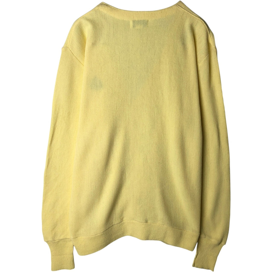 90'S IZOD Acrylic Knit Cardigan, Men's Size XL (Equivalent), Vintage acrylic lemon yellow Vintage Second Hand