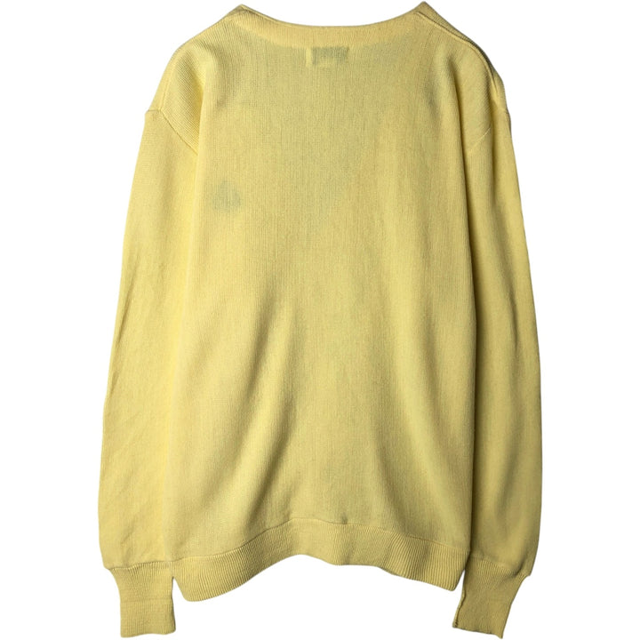 90'S IZOD Acrylic Knit Cardigan, Men's Size XL (Equivalent), Vintage acrylic lemon yellow Vintage Second Hand