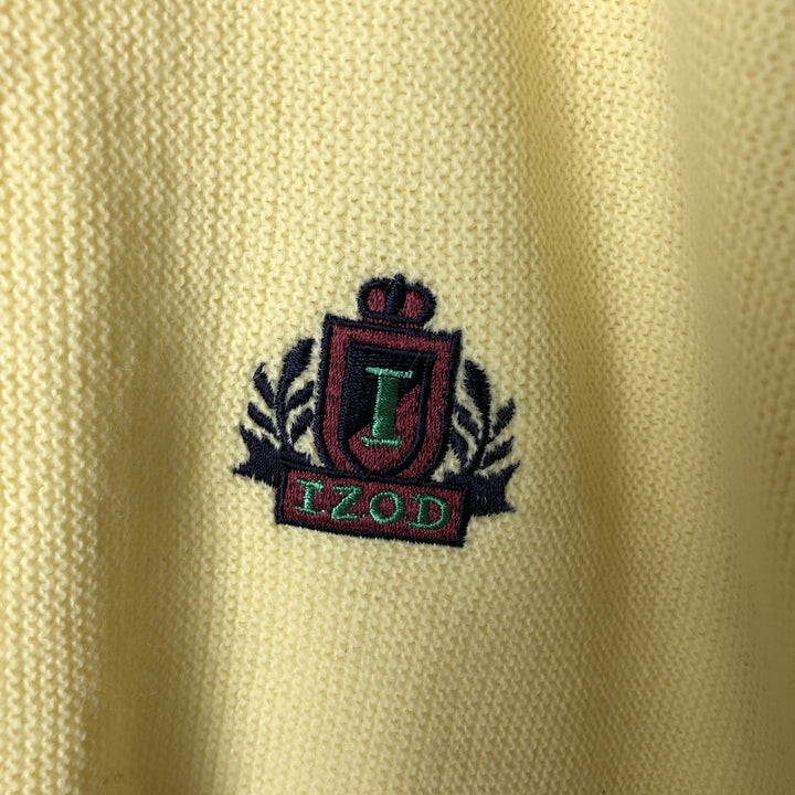 90'S IZOD Acrylic Knit Cardigan, Men's Size XL (Equivalent), Vintage acrylic lemon yellow Vintage Second Hand
