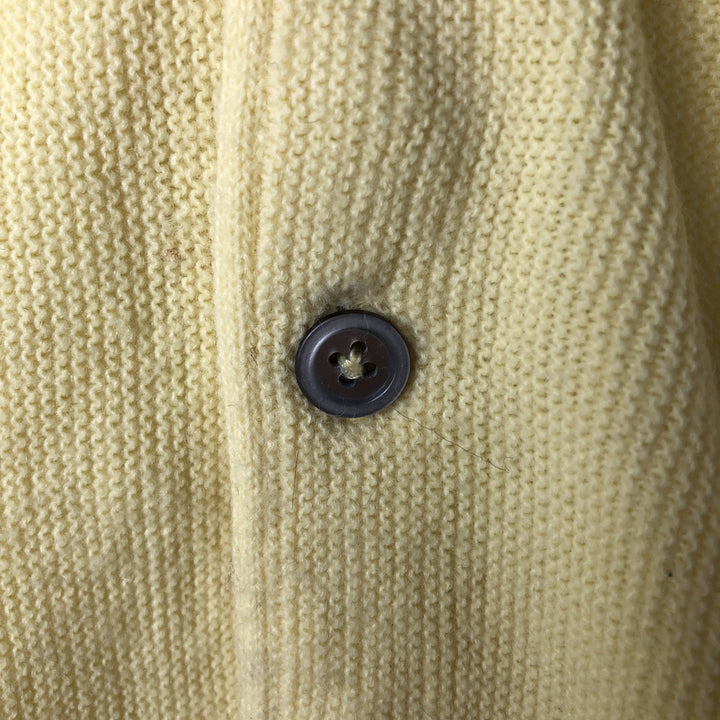 90'S IZOD Acrylic Knit Cardigan, Men's Size XL (Equivalent), Vintage acrylic lemon yellow Vintage Second Hand