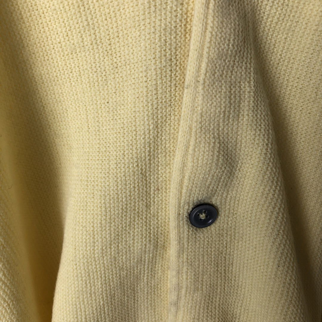 90'S IZOD Acrylic Knit Cardigan, Men's Size XL (Equivalent), Vintage acrylic lemon yellow Vintage Second Hand