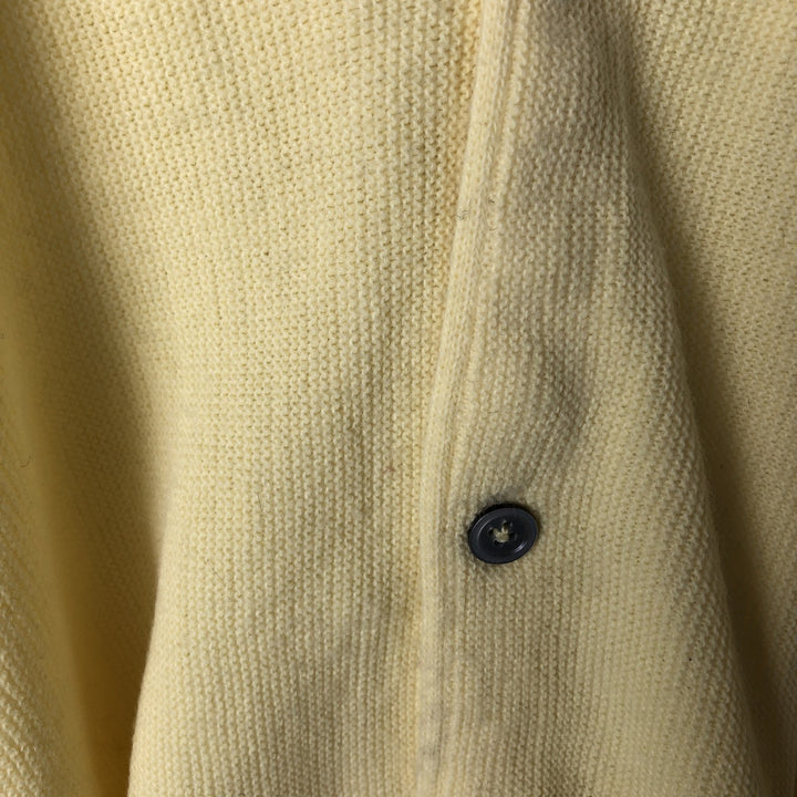90'S IZOD Acrylic Knit Cardigan, Men's Size XL (Equivalent), Vintage acrylic lemon yellow Vintage Second Hand
