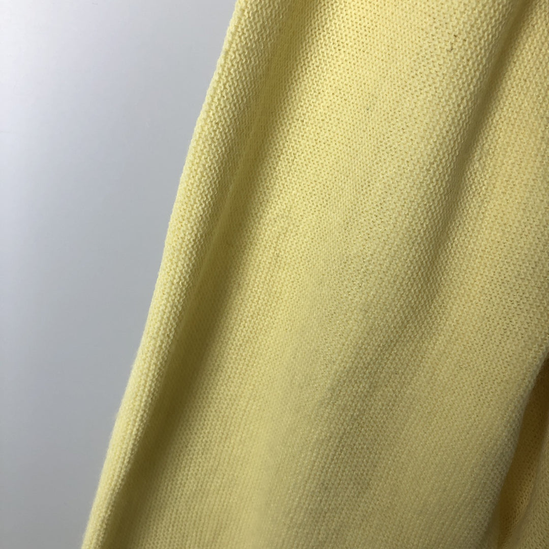 90'S IZOD Acrylic Knit Cardigan, Men's Size XL (Equivalent), Vintage acrylic lemon yellow Vintage Second Hand
