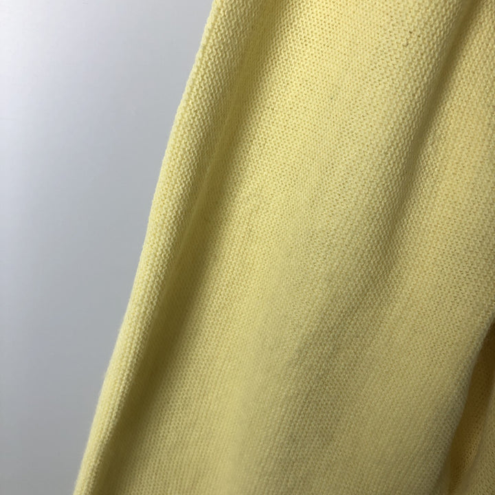 90'S IZOD Acrylic Knit Cardigan, Men's Size XL (Equivalent), Vintage acrylic lemon yellow Vintage Second Hand