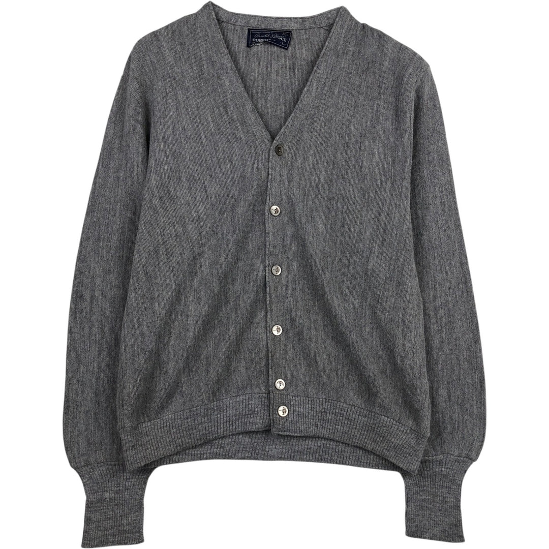 Arnold Palmer ROBERT BRUCE knit cardigan, made in USA, men's size L equivalent. unclear gray type Vintage Second Hand