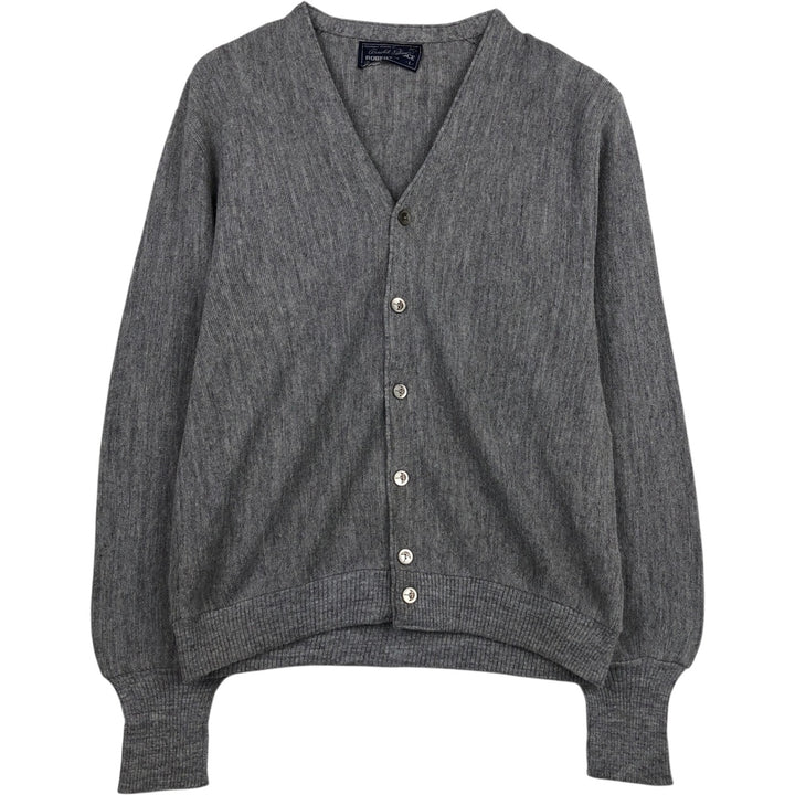 Arnold Palmer ROBERT BRUCE knit cardigan, made in USA, men's size L equivalent. unclear gray type Vintage Second Hand
