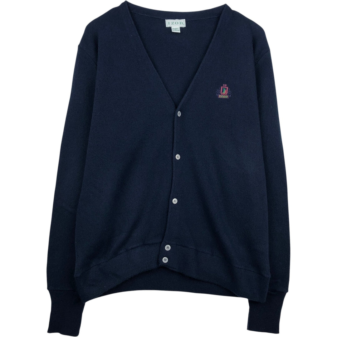 90'S IZOD Acrylic Knit Cardigan, Men's Size XL (Equivalent), Vintage acrylic navy blue type Vintage Second Hand