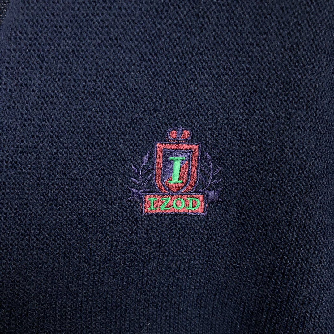 90'S IZOD Acrylic Knit Cardigan, Men's Size XL (Equivalent), Vintage acrylic navy blue type Vintage Second Hand
