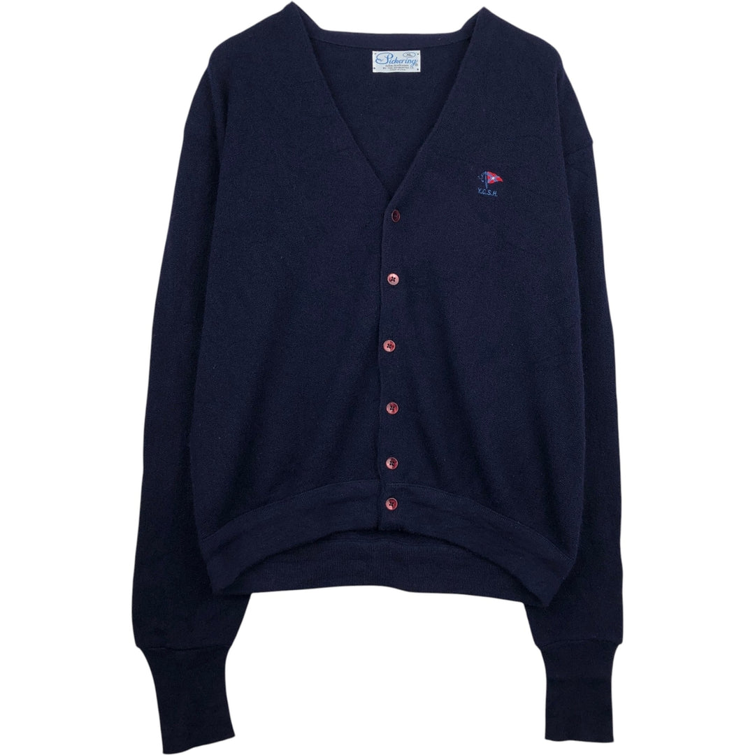 1970'S The Kimberton Pickering knit cardigan, made in USA, men's size XL equivalent, vintage. unclear navy blue type Vintage Second Hand