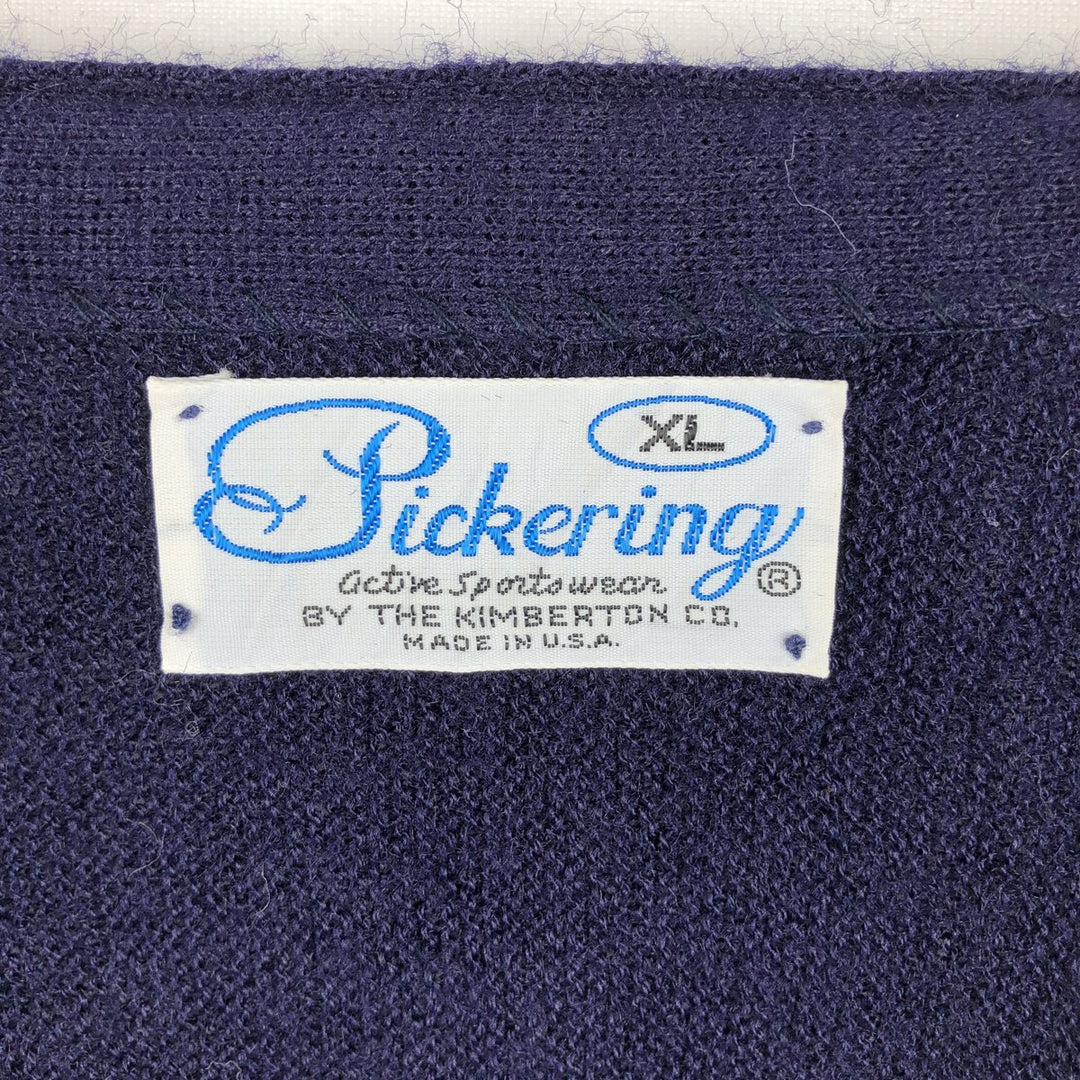1970'S The Kimberton Pickering knit cardigan, made in USA, men's size XL equivalent, vintage. unclear navy blue type Vintage Second Hand