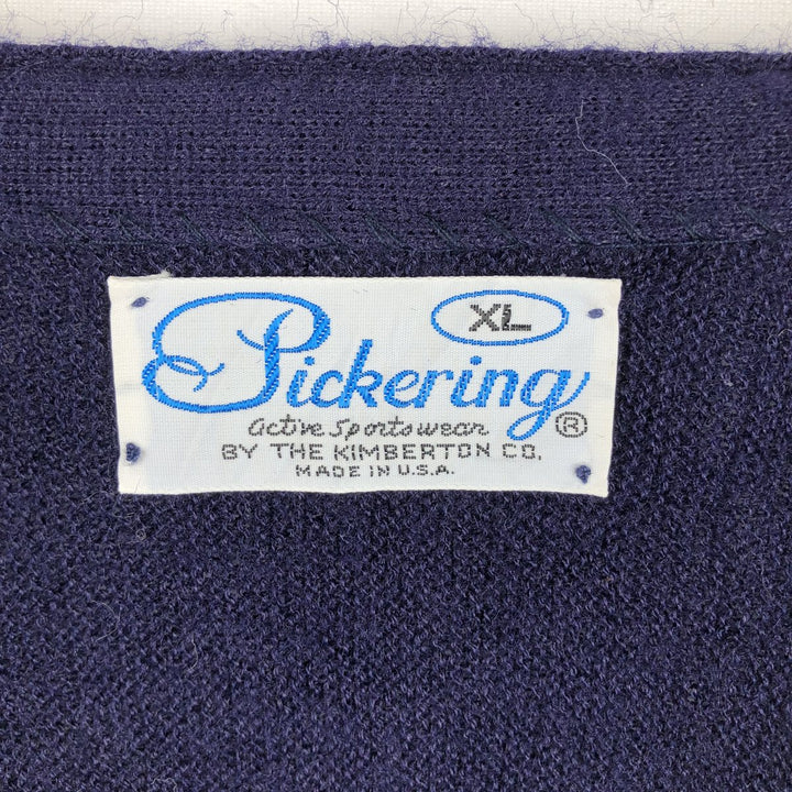 1970'S The Kimberton Pickering knit cardigan, made in USA, men's size XL equivalent, vintage. unclear navy blue type Vintage Second Hand