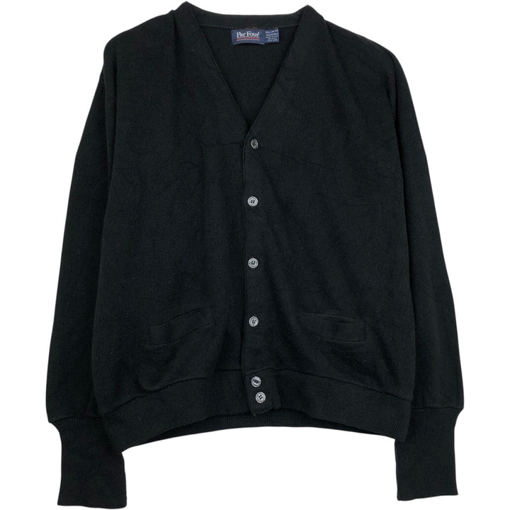 Vintage 80s-90'S Par Four acrylic knit cardigan, made in the USA, size L, men's acrylic black type Vintage Second Hand