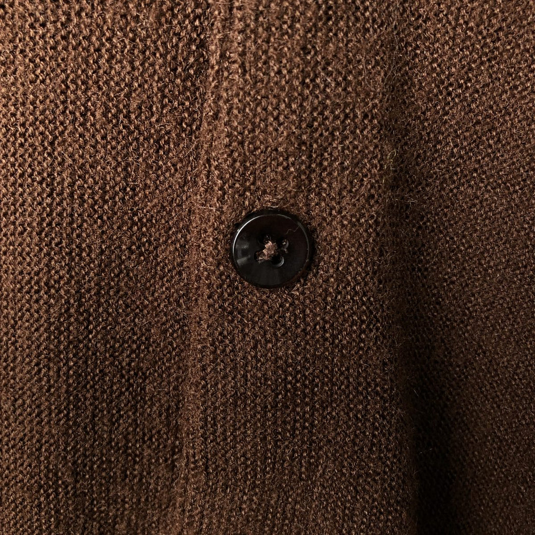 ~1970'S Arrow Tournament Acrylic Knit Cardigan, Men's Size L (approx.), Vintage Oron Acrylic brown type Vintage Second Hand