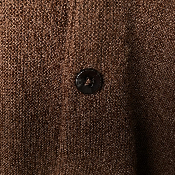 ~1970'S Arrow Tournament Acrylic Knit Cardigan, Men's Size L (approx.), Vintage Oron Acrylic brown type Vintage Second Hand