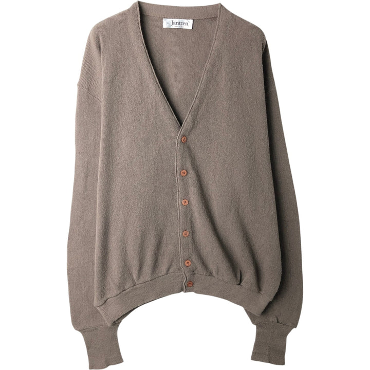 ~90'S Jantzen knit cardigan, made in USA, men's size XL equivalent, vintage. unclear beige type brown Vintage Second Hand