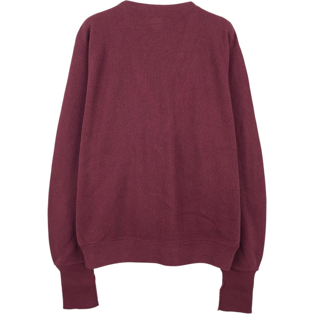 Vintage 90'S Lacoste IZOD acrylic knit cardigan, made in the USA, size M, men's acrylic burgundy type Vintage Second Hand