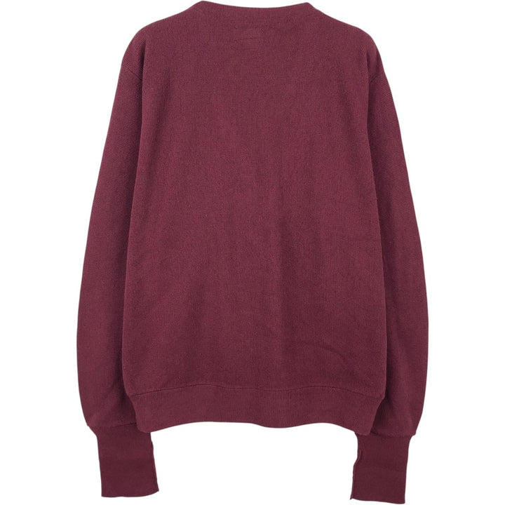 Vintage 90'S Lacoste IZOD acrylic knit cardigan, made in the USA, size M, men's acrylic burgundy type Vintage Second Hand