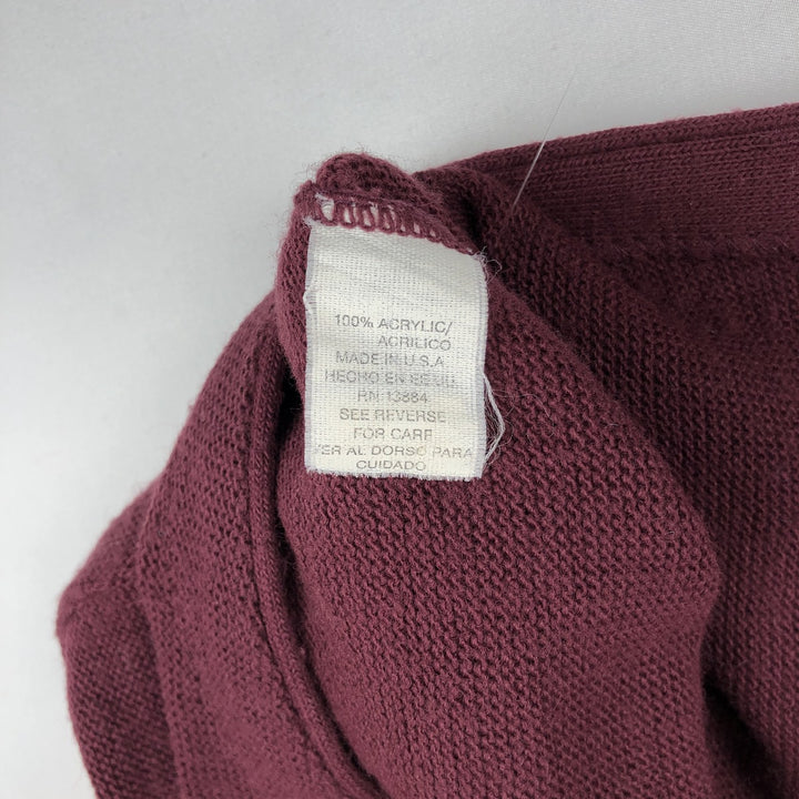 Vintage 90'S Lacoste IZOD acrylic knit cardigan, made in the USA, size M, men's acrylic burgundy type Vintage Second Hand