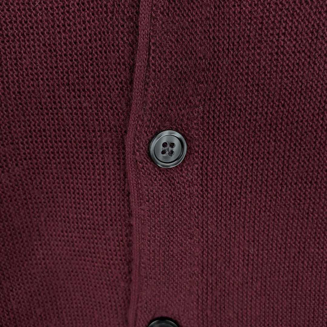 Vintage 90'S Lacoste IZOD acrylic knit cardigan, made in the USA, size M, men's acrylic burgundy type Vintage Second Hand