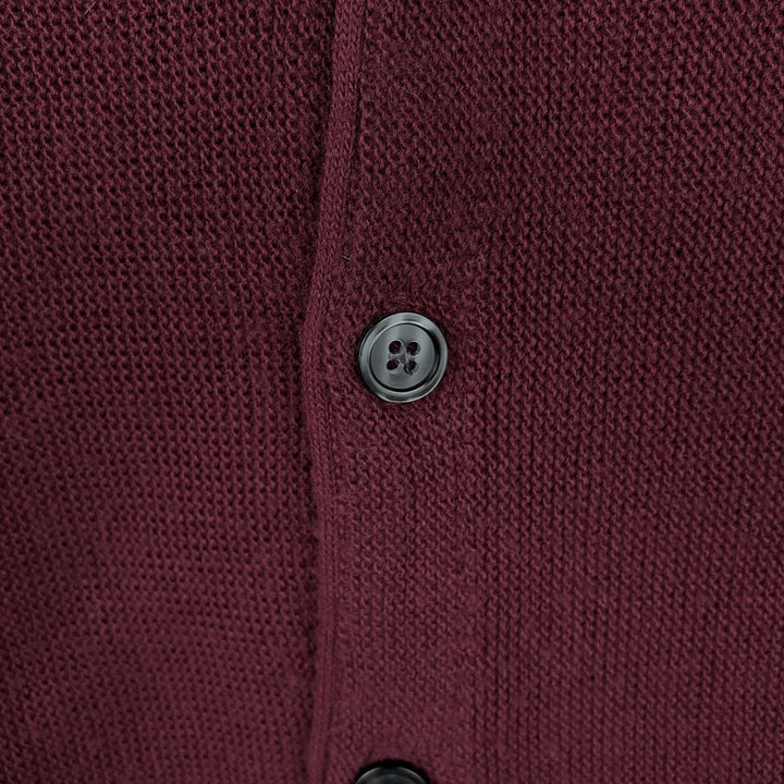 Vintage 90'S Lacoste IZOD acrylic knit cardigan, made in the USA, size M, men's acrylic burgundy type Vintage Second Hand