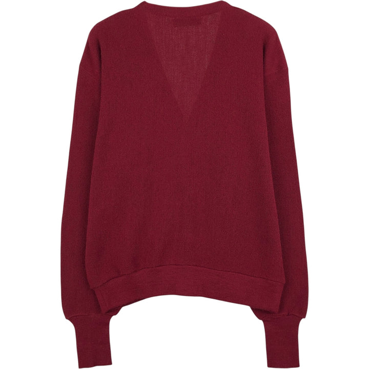 ~90'S Jantzen knit cardigan, made in USA, men's size L equivalent, vintage. unclear wine-red Vintage Second Hand