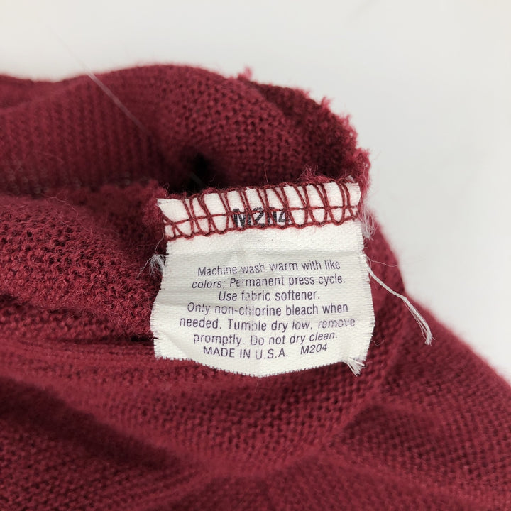 ~90'S Jantzen knit cardigan, made in USA, men's size L equivalent, vintage. unclear wine-red Vintage Second Hand