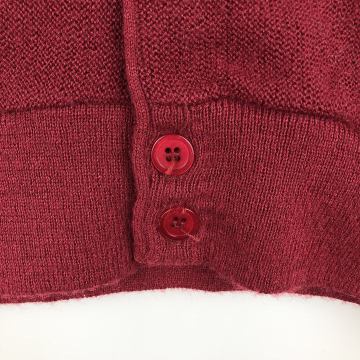 ~90'S Jantzen knit cardigan, made in USA, men's size L equivalent, vintage. unclear wine-red Vintage Second Hand