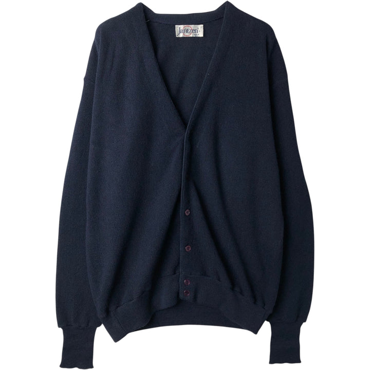 1980'S Jantzen knit cardigan, made in USA, men's size L equivalent, vintage. unclear navy blue type Vintage Second Hand