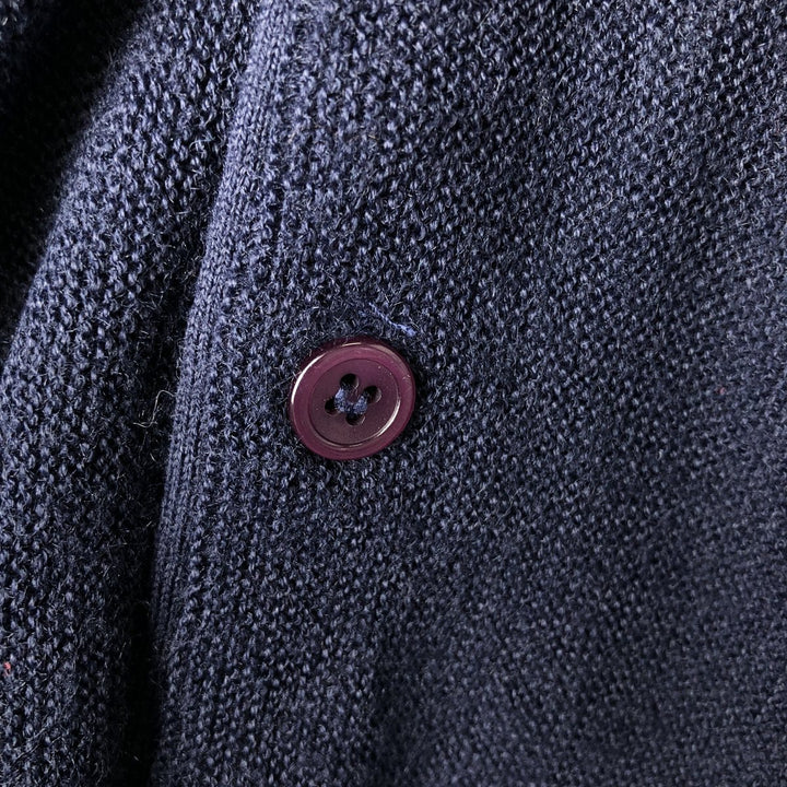 1980'S Jantzen knit cardigan, made in USA, men's size L equivalent, vintage. unclear navy blue type Vintage Second Hand