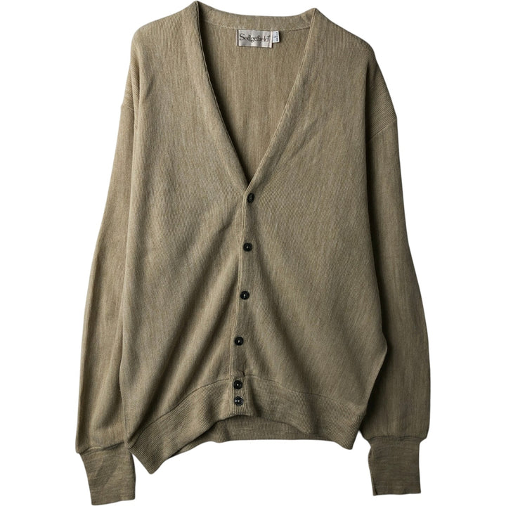 90'S Sedgefield Acrylic Knit Cardigan, Made in USA, Men's Size L (approx.), Vintage acrylic Beige type Vintage Second Hand