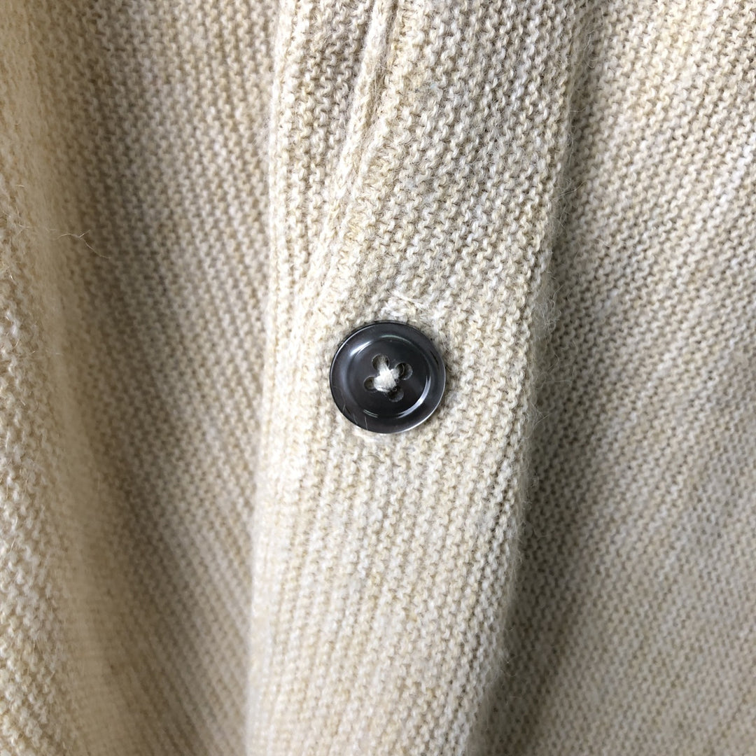90'S Sedgefield Acrylic Knit Cardigan, Made in USA, Men's Size L (approx.), Vintage acrylic Beige type Vintage Second Hand
