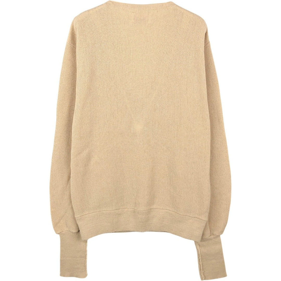 80'S Campus Le TIGR'E Acrylic Knit Cardigan, Made in USA, Men's Size L (approx.), Vintage acrylic Beige type Vintage Second Hand