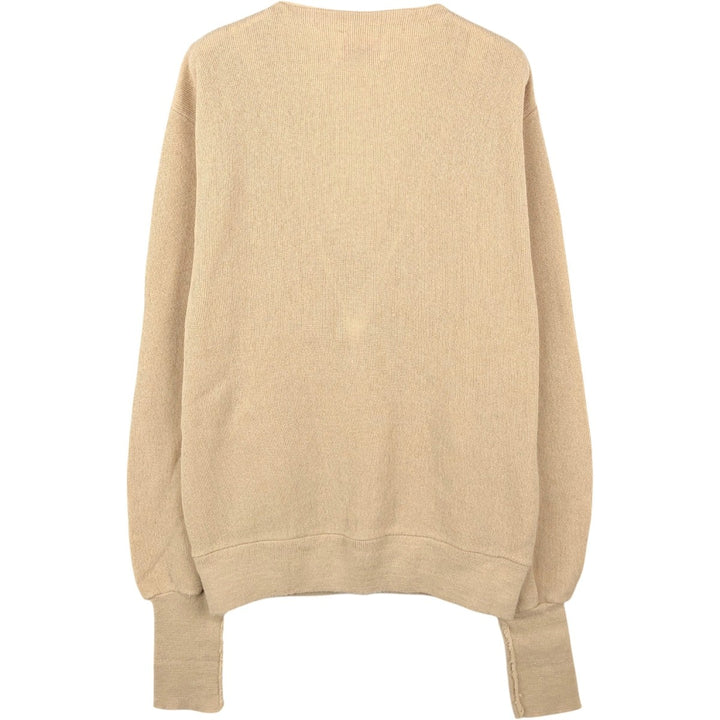 80'S Campus Le TIGR'E Acrylic Knit Cardigan, Made in USA, Men's Size L (approx.), Vintage acrylic Beige type Vintage Second Hand