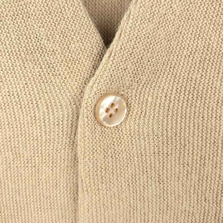 80'S Campus Le TIGR'E Acrylic Knit Cardigan, Made in USA, Men's Size L (approx.), Vintage acrylic Beige type Vintage Second Hand