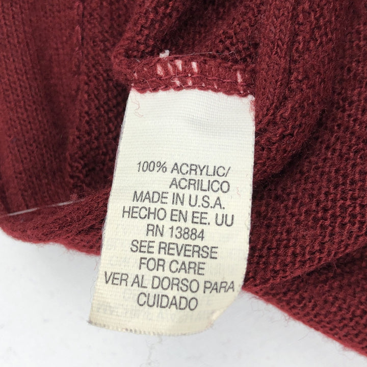 Vintage 90'S IZOD acrylic knit cardigan, made in the USA, size M, men's acrylic Red type red-purple Vintage Second Hand
