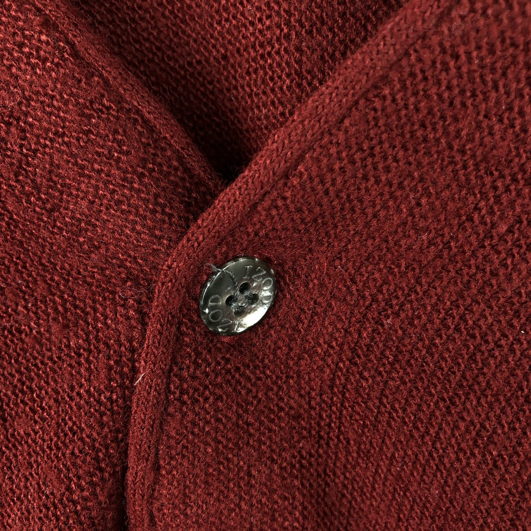 Vintage 90'S IZOD acrylic knit cardigan, made in the USA, size M, men's acrylic Red type red-purple Vintage Second Hand