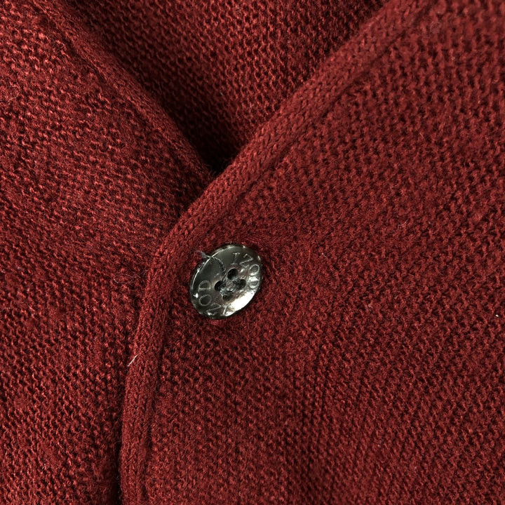 Vintage 90'S IZOD acrylic knit cardigan, made in the USA, size M, men's acrylic Red type red-purple Vintage Second Hand