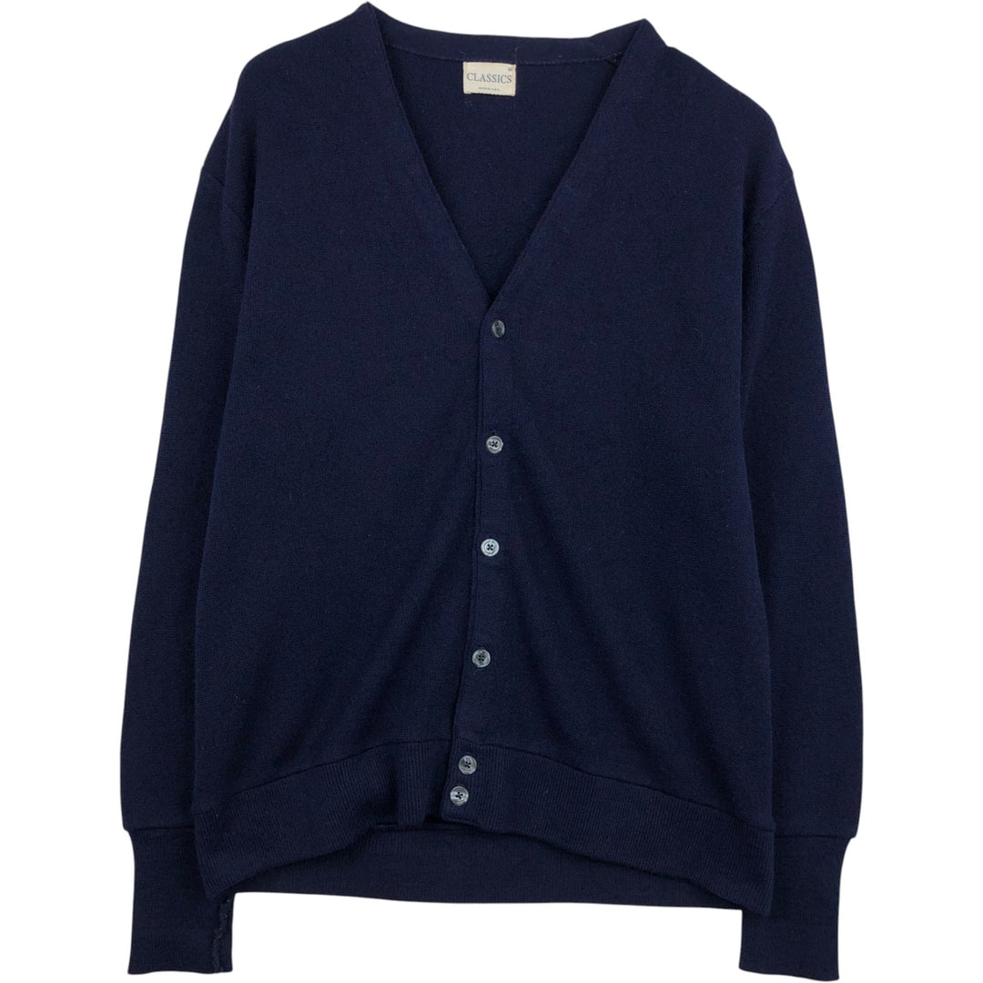 CLASSICS knit cardigan, made in USA, men's size M equivalent, vintage. unclear navy blue type Vintage Second Hand