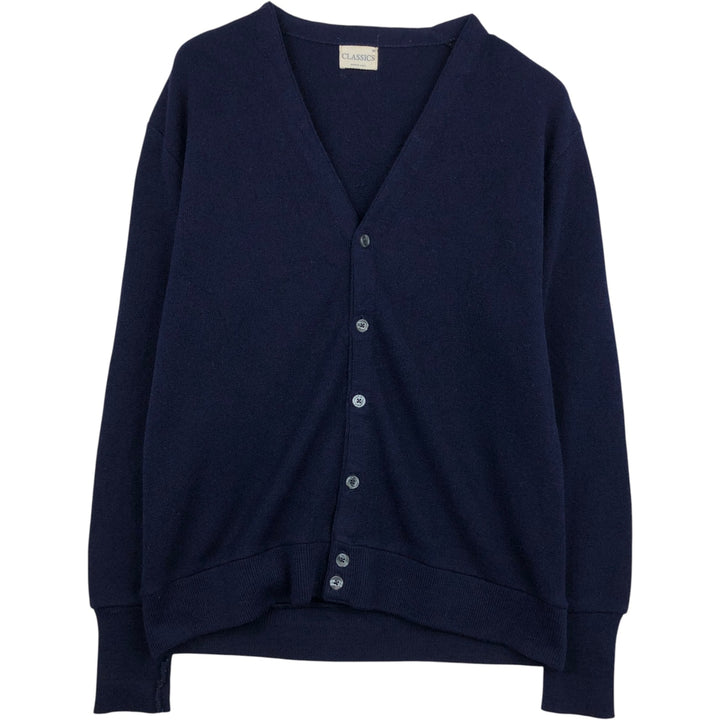 CLASSICS knit cardigan, made in USA, men's size M equivalent, vintage. unclear navy blue type Vintage Second Hand