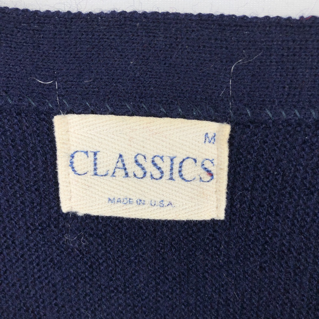 CLASSICS knit cardigan, made in USA, men's size M equivalent, vintage. unclear navy blue type Vintage Second Hand