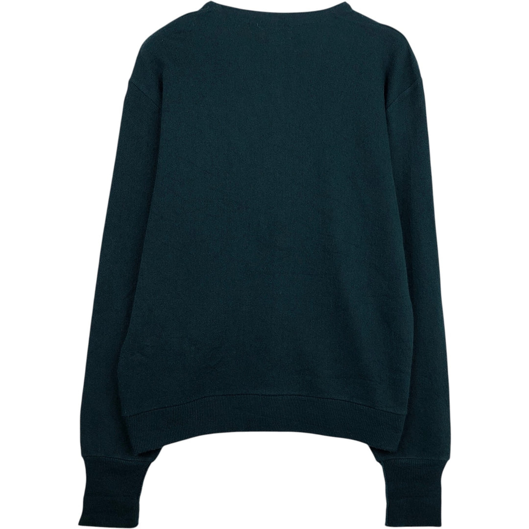 Vintage 90'S IZOD acrylic knit cardigan, made in the USA, size L, men's acrylic Green type dark green Vintage Second Hand