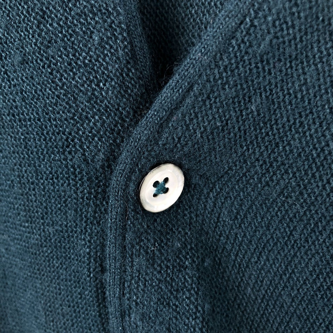 Vintage 90'S IZOD acrylic knit cardigan, made in the USA, size L, men's acrylic Green type dark green Vintage Second Hand