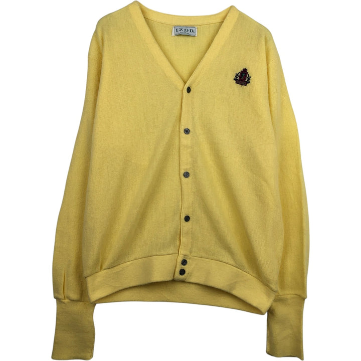 90'S IZOD acrylic knit cardigan, made in the USA, men's size XL, vintage acrylic yellow type Vintage Second Hand