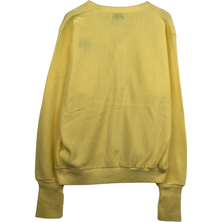 90'S IZOD acrylic knit cardigan, made in the USA, men's size XL, vintage acrylic yellow type Vintage Second Hand