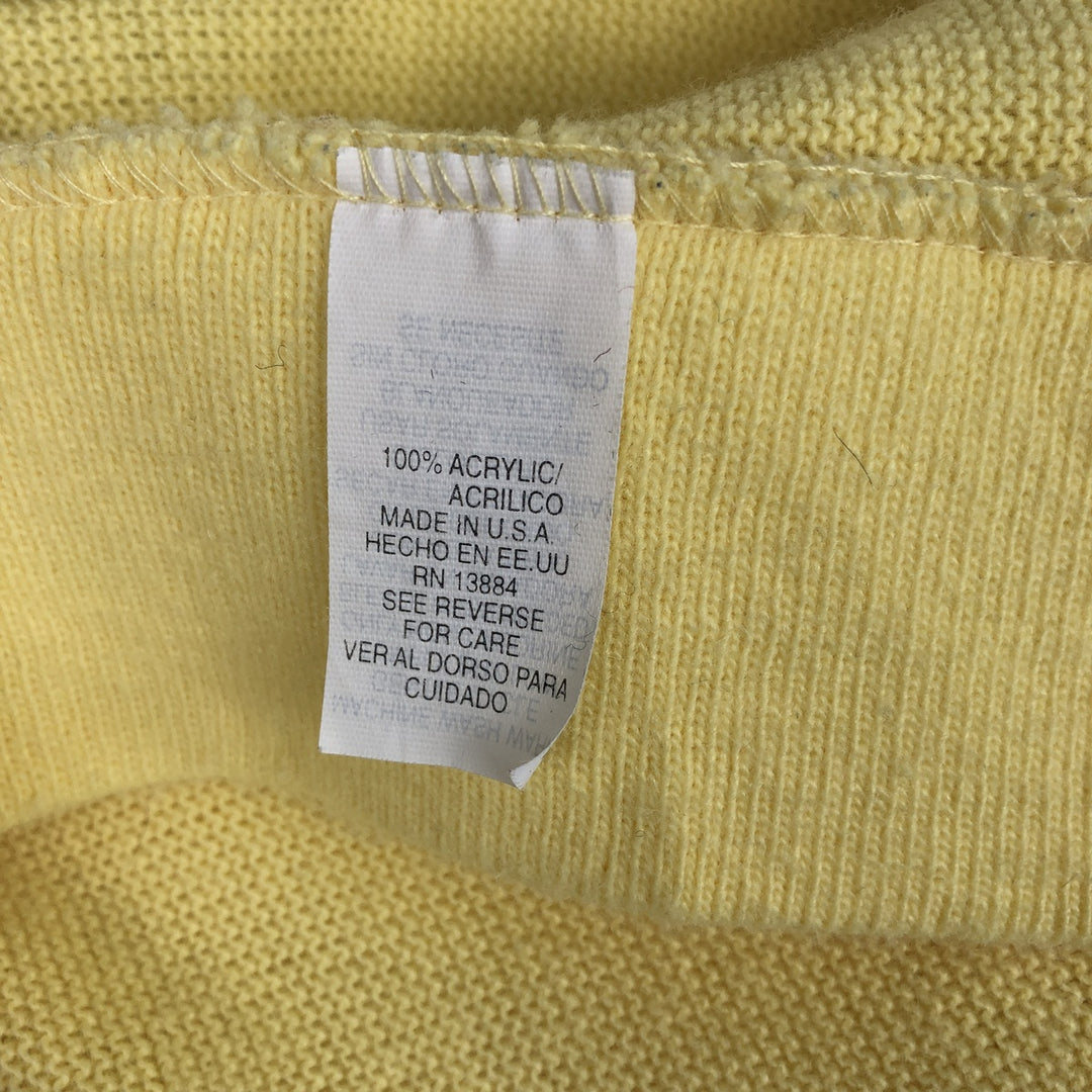 90'S IZOD acrylic knit cardigan, made in the USA, men's size XL, vintage acrylic yellow type Vintage Second Hand