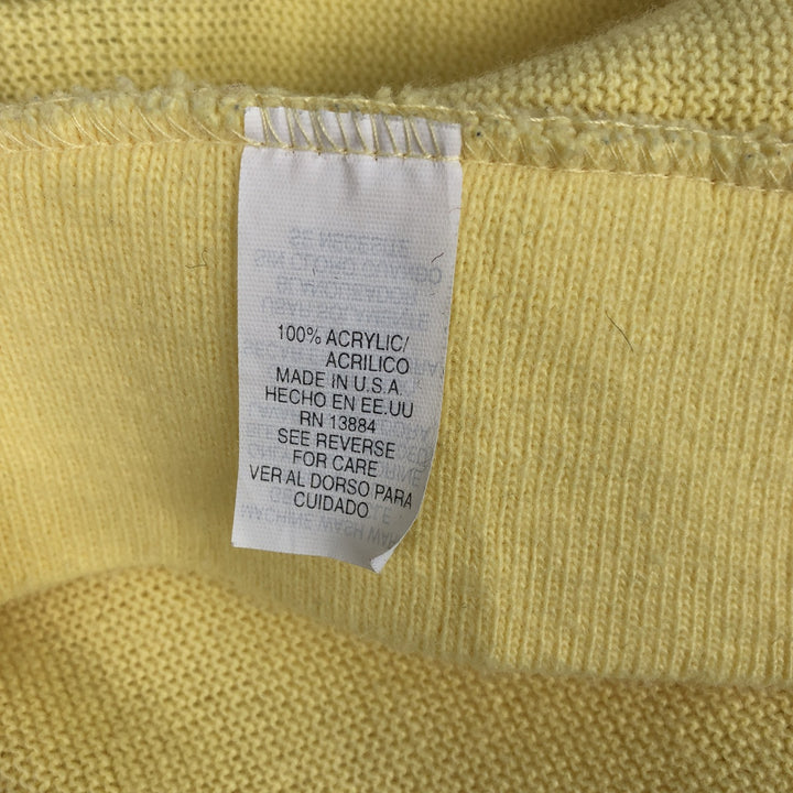 90'S IZOD acrylic knit cardigan, made in the USA, men's size XL, vintage acrylic yellow type Vintage Second Hand