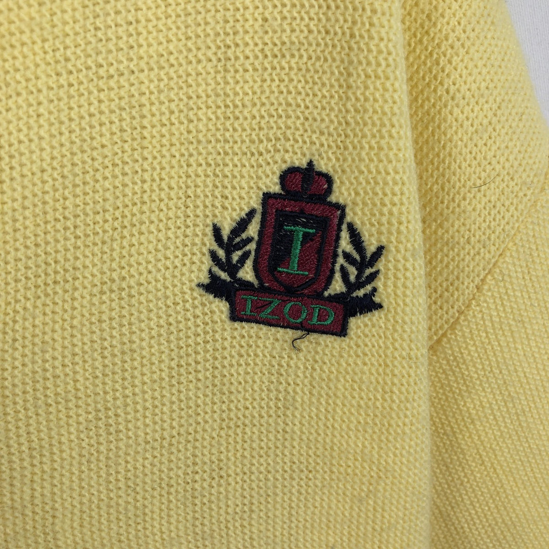 90'S IZOD acrylic knit cardigan, made in the USA, men's size XL, vintage acrylic yellow type Vintage Second Hand