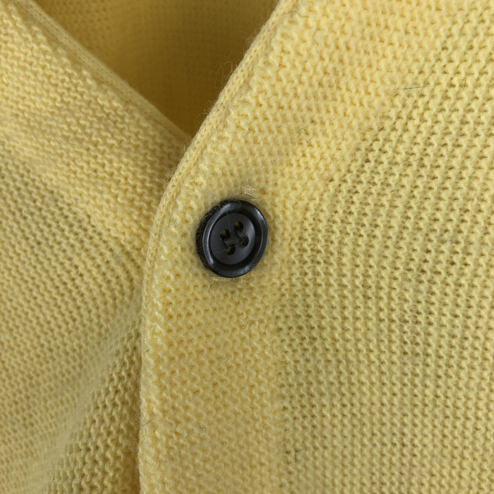 90'S IZOD acrylic knit cardigan, made in the USA, men's size XL, vintage acrylic yellow type Vintage Second Hand