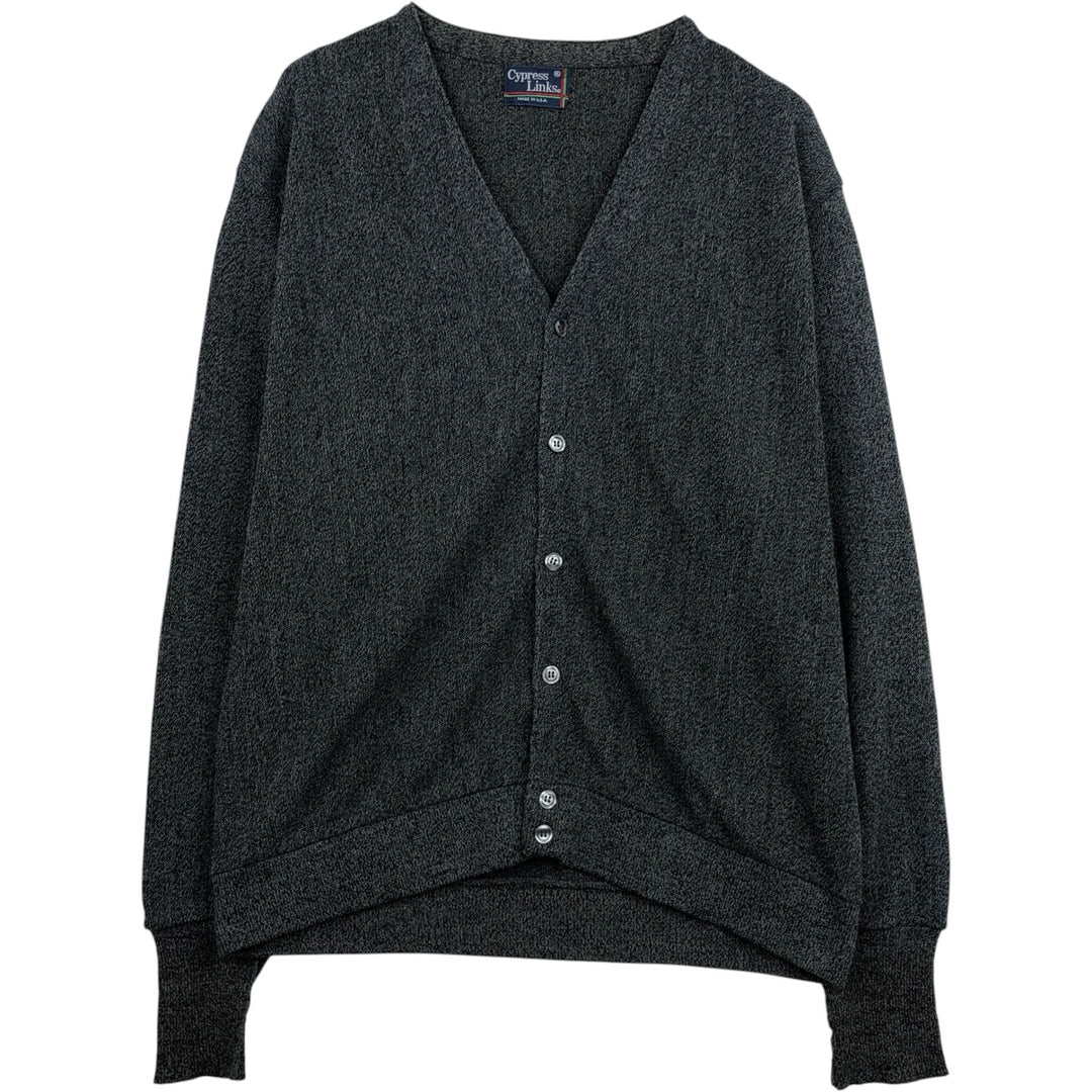 ~90'S Cypress Links Acrylic Knit Cardigan, Made in USA, Men's XL equivalent, Vintage acrylic gray type Vintage Second Hand